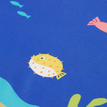 Frugi orange and blue rash vest deep sea diver print detail