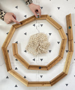 Gluckskafer Wooden Marble Run 23 Piece with net storage bag - easy, basic ball track for little kids. Pair with marble runs like Cuboro.