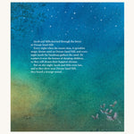 A page from Goodnight Sandman by Daniela Drescher. The page is blue with little butterflies in the bottom right corner