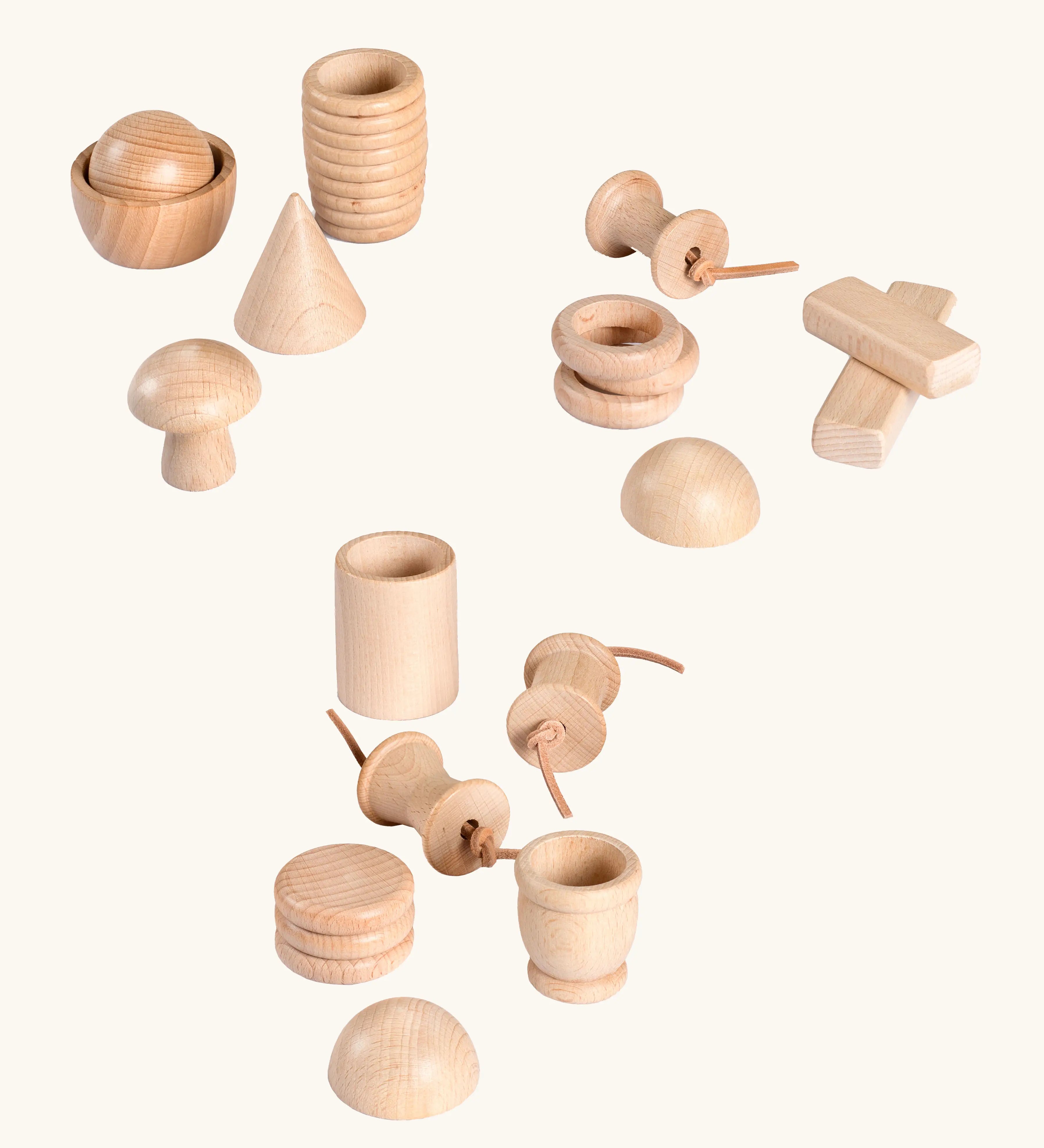 Grapat 20 Element Treasure Basket. A mix of handcrafted wooden toys for little hands to explore. 