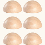  Set of 6 Grapat handcrafted wooden unpainted semi spheres perfect for open ended play