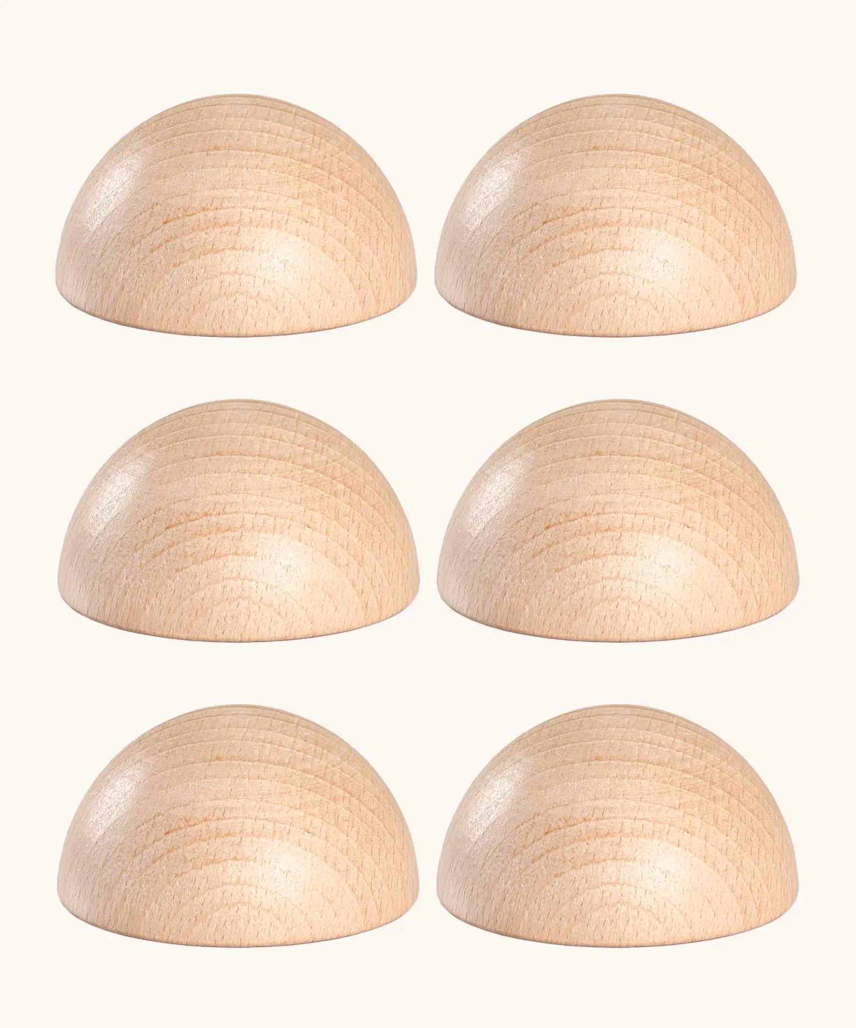  Set of 6 Grapat handcrafted wooden unpainted semi spheres perfect for open ended play