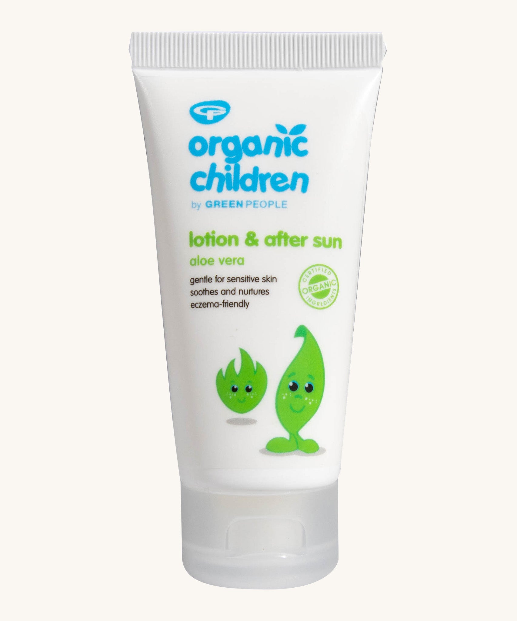 Green People organic children's aloe vera lotion & aftersun in 50ml available at Babipur.