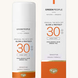 Green People glow & protect cream spf30 150ml available at Babipur.