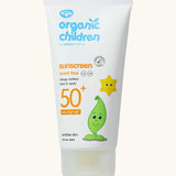 Green People organic children SPF50 scent free sun cream showing a 150ml white branded tube
