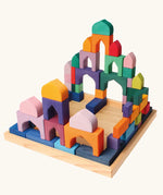 Grimm's 1001 nights wooden building blocks, Arabian nights colourful toys in wooden tray.