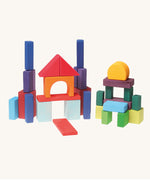 Grimm's 30 Coloured wooden Geo Blocks.
