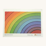 Grimms little rainbow colouring book available at Babipur showing a close up of a wooden rainbow on the back 