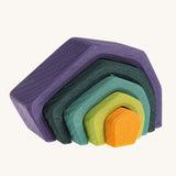 Grimm's mini earth. 5 handcrafted wooden angular arched pieces in cool earthy shades