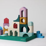 A simple construction made from different hand crafted Grimms wooden pieces 