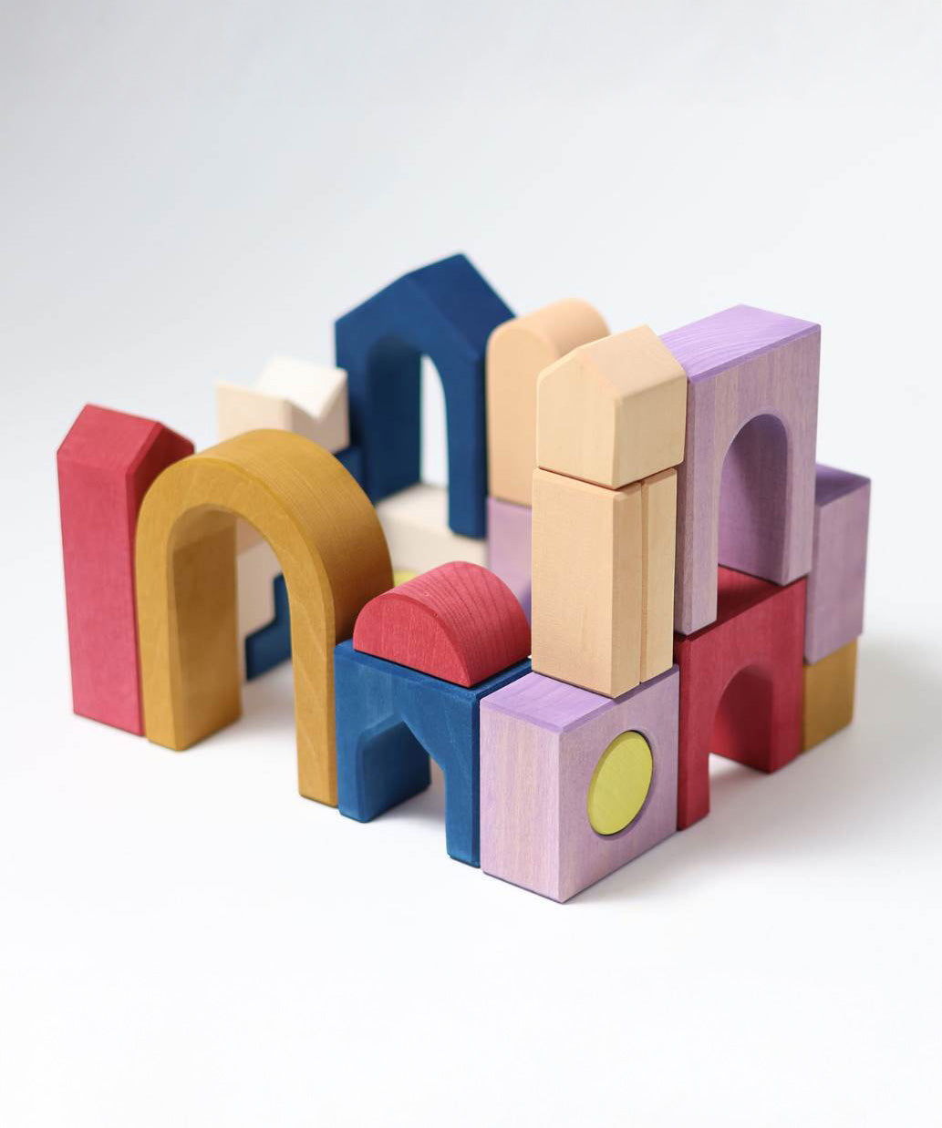 A simple house made from different Grimm's wooden panorama building set pieces 