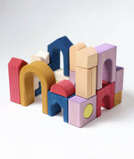 A simple house made from different Grimm's wooden panorama building set pieces 