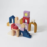 A simple construction made from different Grimm's wooden panorama building set pieces 