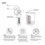 Infographic shwing tips on how to use the Haakaa colostrum collector feeding pack.