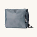 Haakaa blue slate zipped storage bag to hold 100% food grade silicone breast milk collectors. 