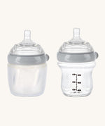 The Generation 3 Silicone Bottle Anti-Colic Nipple, on a Hakkaa Baby bottle