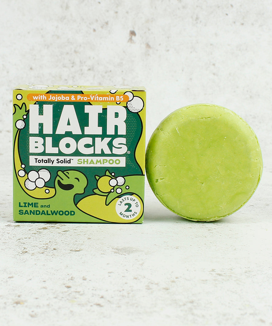 Lime and Sandalwood Hair Blocks Solid Shampoo Bar