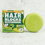 Lime and Sandalwood Hair Blocks Solid Shampoo Bar