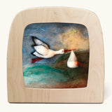 Toverlux silhouette of stork flying through a sky with a baby, for baby shower gift or new baby celebrations.