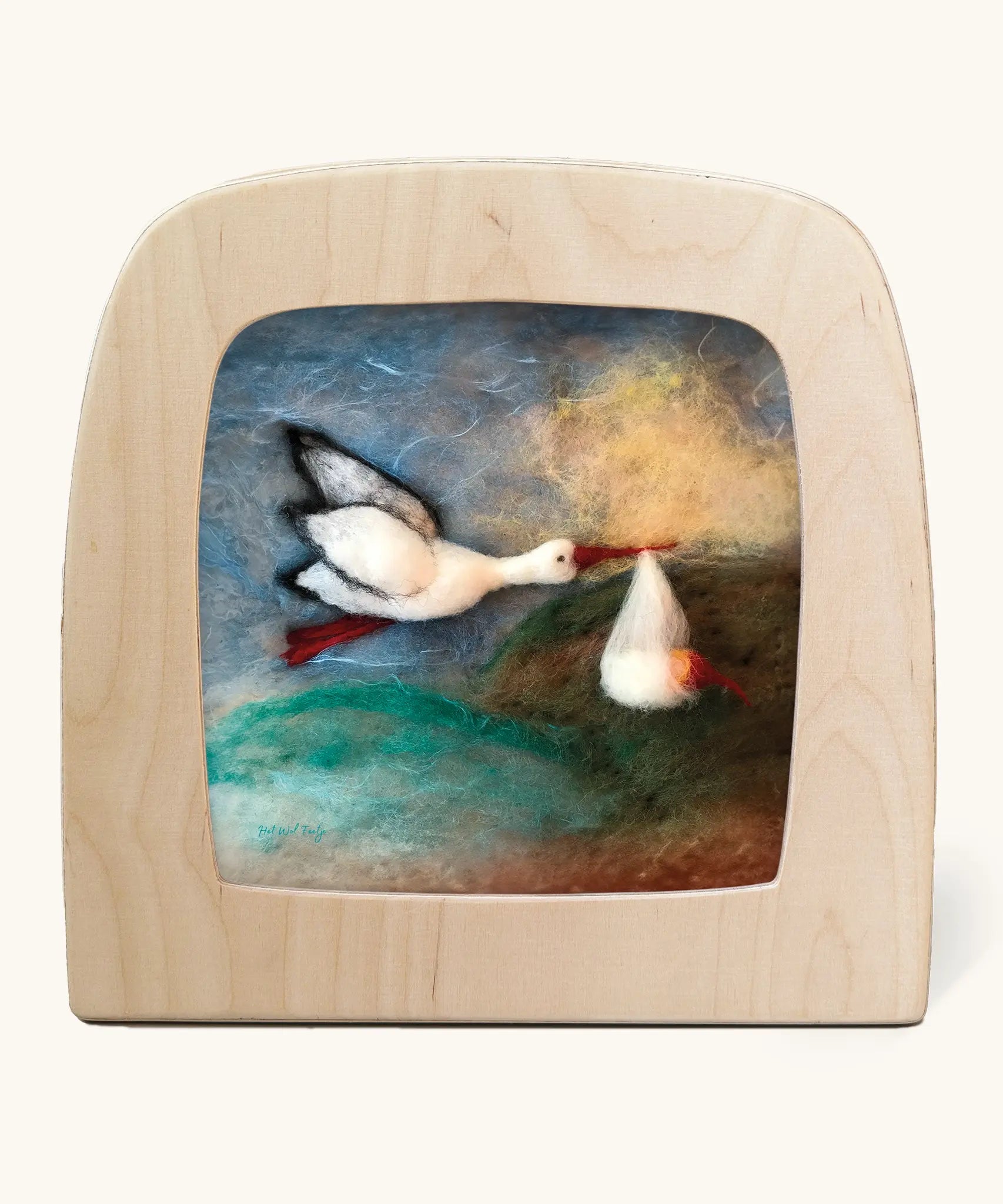 Toverlux silhouette of stork flying through a sky with a baby, for baby shower gift or new baby celebrations.