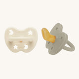 Hevea Orthodontic Baby Pacifier 2 Pack - 0-3 Months in Milky White and Oatmeal colour