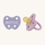 Hevea Round Baby Pacifier 2 Pack - 3-36 Months in Dusty Violet and Light Orchid