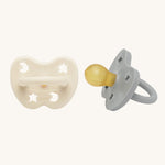 Hevea Round Baby Pacifier 2 Pack - 3-36 Months in Milky White and Gorgeous Grey