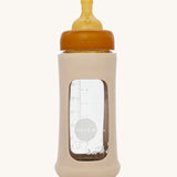 Hevea Glass Bottle Wide Neck With Rubber Sleeve - 250ml in Sand.