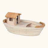 Holztiger handcrafted wooden Noah's ark with a detachable cabin and removable top deck