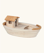 Holztiger handcrafted wooden Noah's ark with a detachable cabin and removable top deck