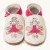 Inch Blue fairy princess shoes available at Babipur. A soft light pink baby leather shoe with cute and playful pink suede fairy princess design on each shoe. Features elastic ankle cuffs for a secured fit