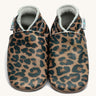 Inch Blue leopard baby shoes available at Babipur. A soft leather baby shoe with an all over leopard design on each shoe. Features elastic ankle cuffs for a secured fit