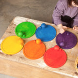 Grapat Large Rainbow Dishes, wooden colour sorting plates.
