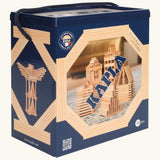 Kapla box of 120 natural unpainted wooden construction planks