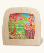 Toverlux silhouette of Hansel and Gretel, a house made of sweets in a forest, from Grimm's fairytale.