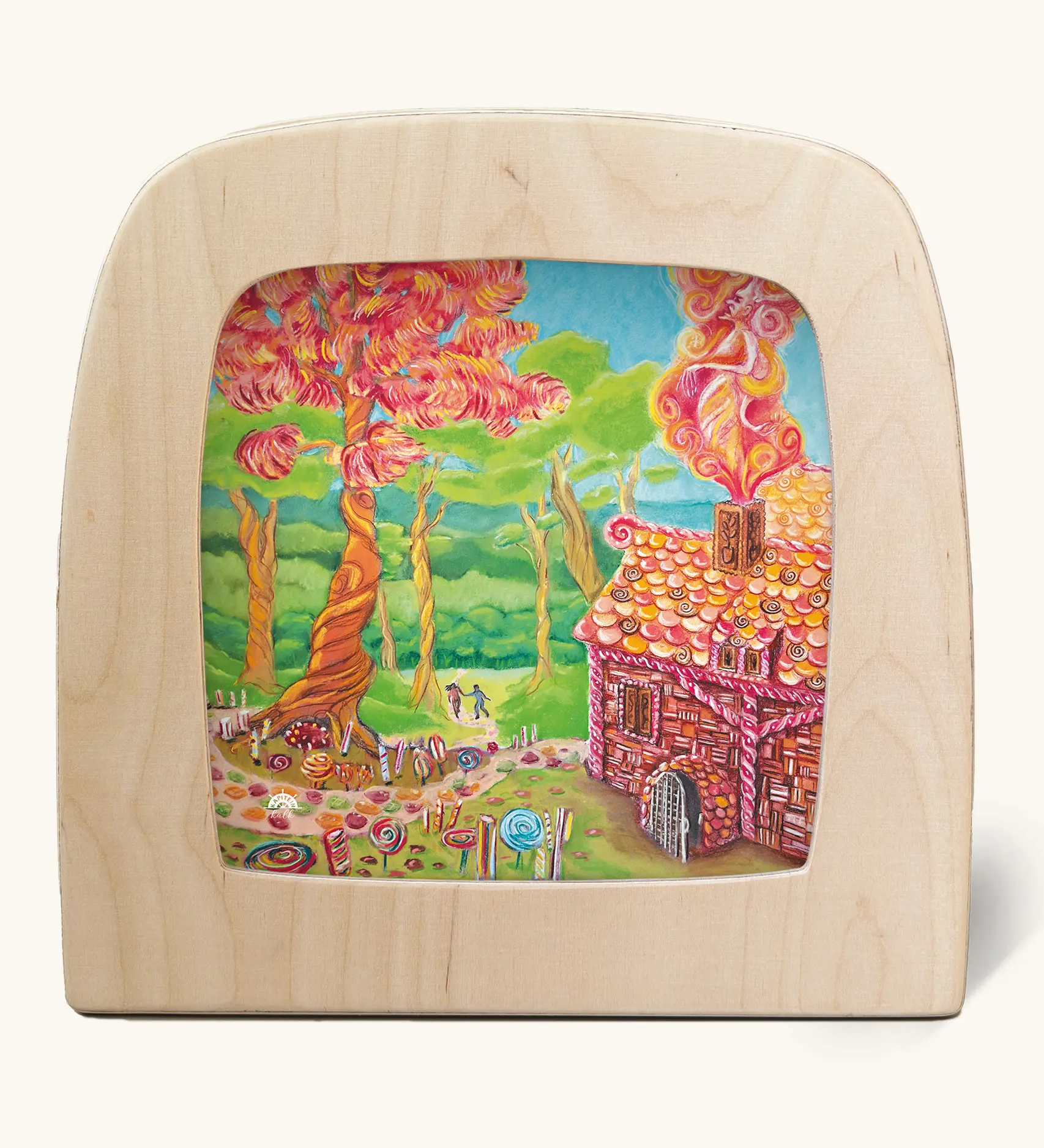 Toverlux silhouette of Hansel and Gretel, a house made of sweets in a forest, from Grimm's fairytale.