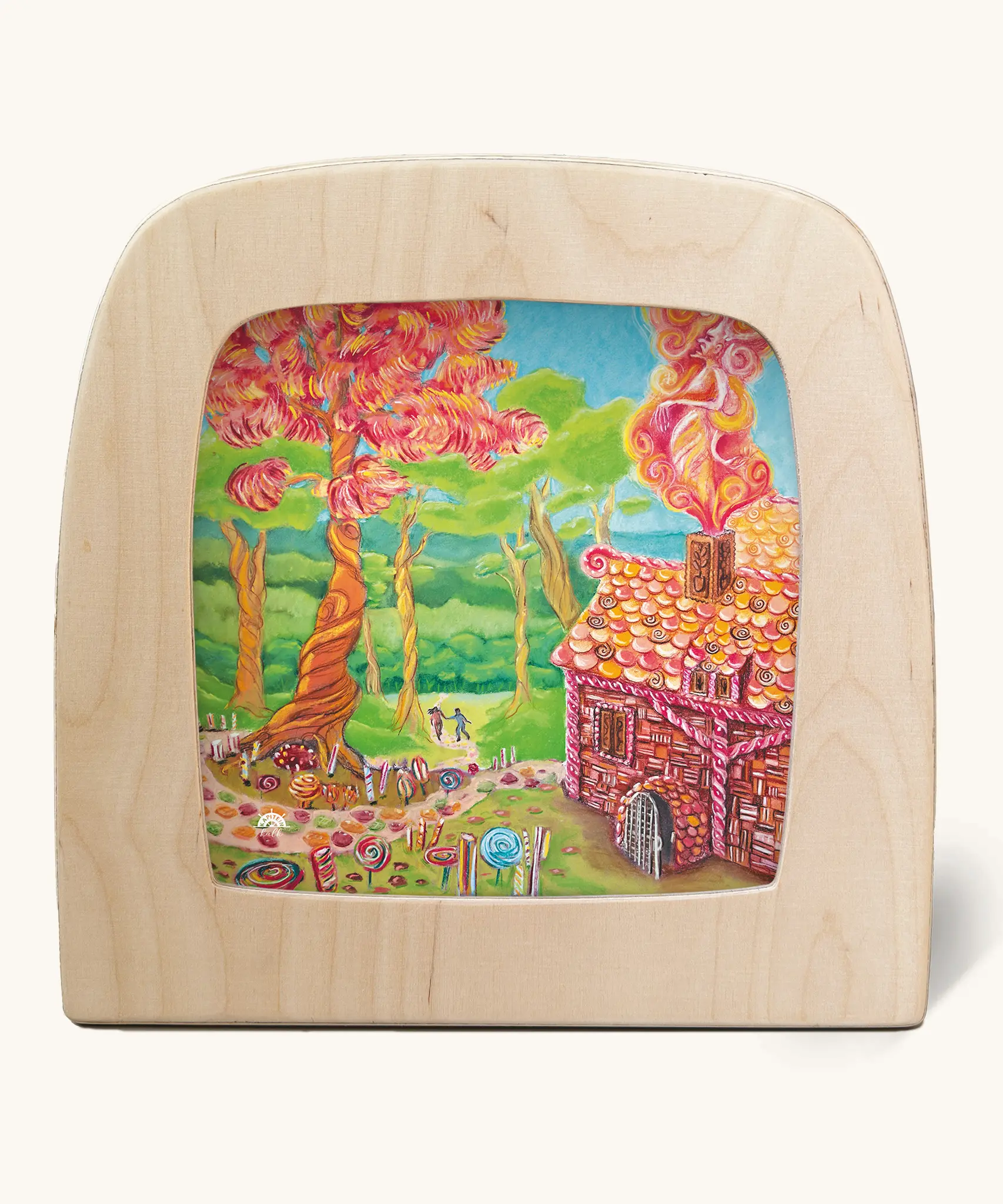 Toverlux silhouette of Hansel and Gretel, a house made of sweets in a forest, from Grimm's fairytale.