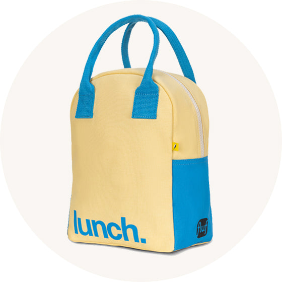Fluf Organic Cotton Lunch Bag to represent kids school lunch bags and boxes at Babipur.