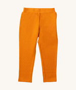 Little Green Radicals Waffle Leggings - Golden Ochre available at Babipur. A yellow GOTS organic cotton leggings with an elasticated waistband and waffle texture fabric