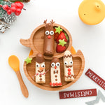 Eco Rascals Duck Bamboo Suction Plate, with Christmas inspired fruit treats. 