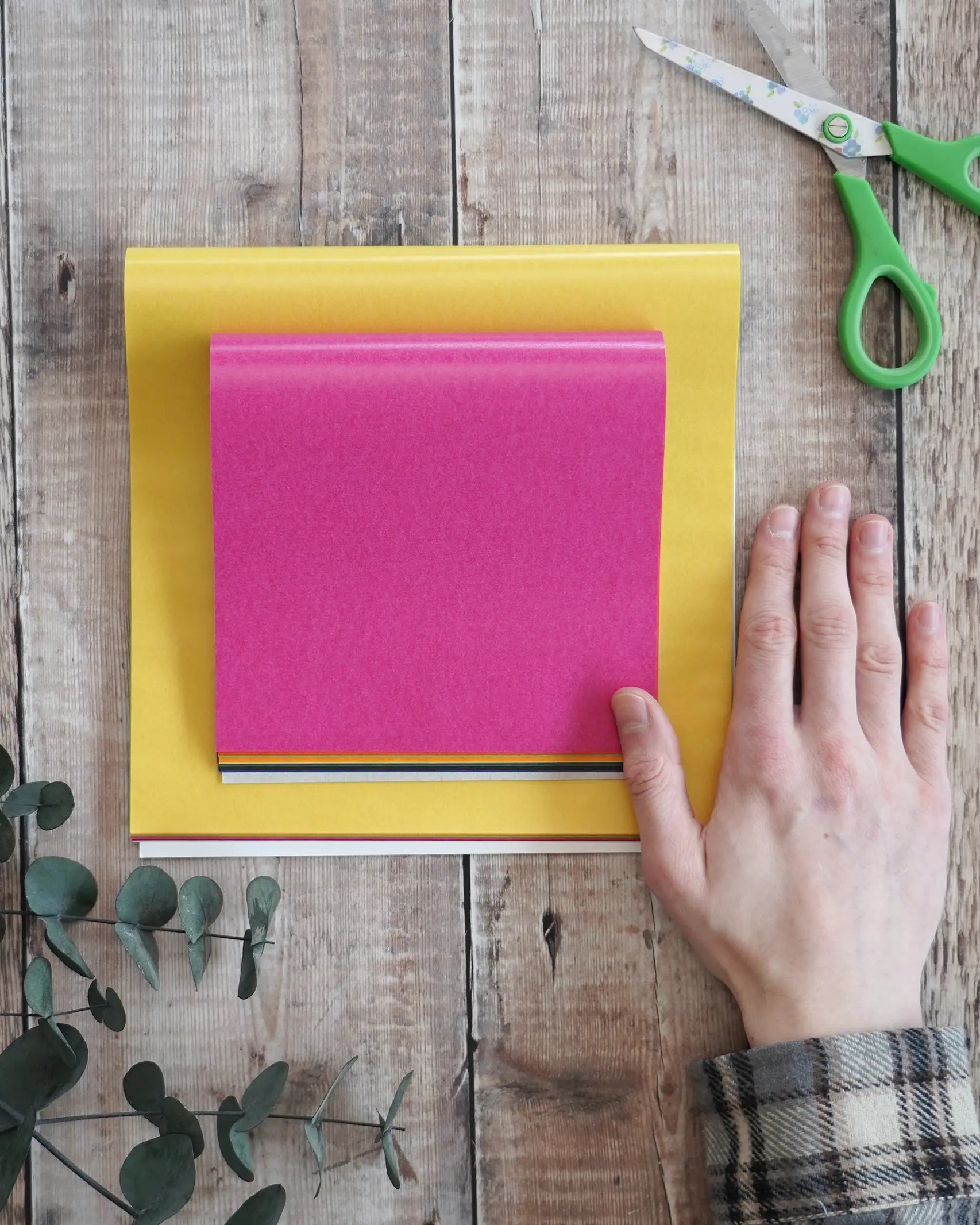 Kite Waxed Craft Paper Books, for origami and window art, in rainbow colours in 16cm and 22cm squared.