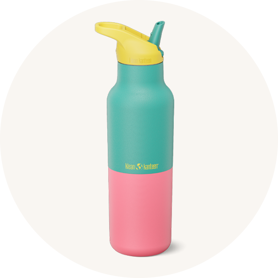 Klean Kanteen Rise 16oz Insulated and Leakproof Classic Reusable Bottle in Limited Edition Turquoise Kaleidoscope colourway to represent all Klean Kanteen at Babipur.