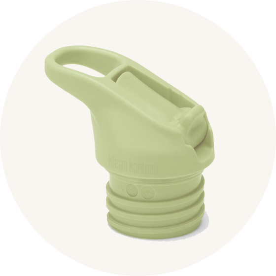Klean Kanteen flip seal leakproof cap in green to represent all Klean Kanteen bottle caps and accessories at Babipur.