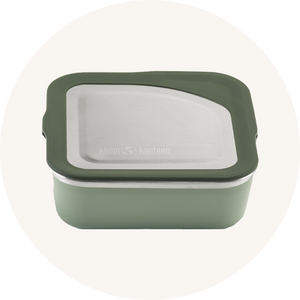Klean Kanteen Rise Stainless Steel Leakproof and Dishwasher Safe Lunch Box in green to represent Klean Kanteen Food Canisters and Boxes at Babipur.