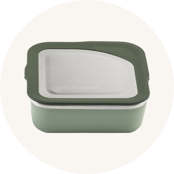 Klean Kanteen Rise Stainless Steel Leakproof and Dishwasher Safe Lunch Box in green to represent Klean Kanteen Food Canisters and Boxes at Babipur.