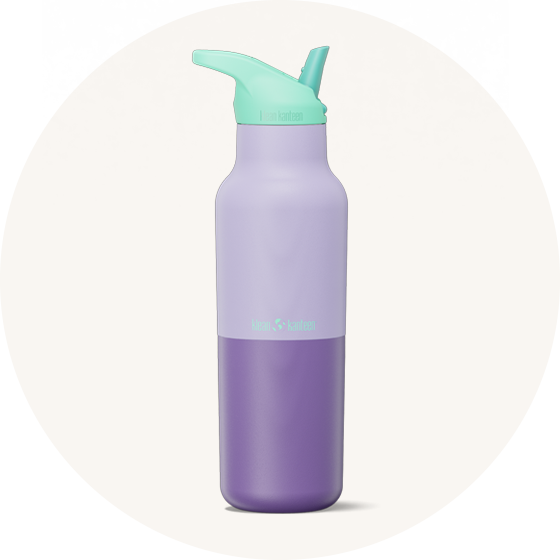 Klean Kanteen Rise 16oz Insulated and Leakproof Classic Reusable Bottle in Limited Edition Orchid Kaleidoscope to represent Klean Kanteen Rise Collection at Babipur.