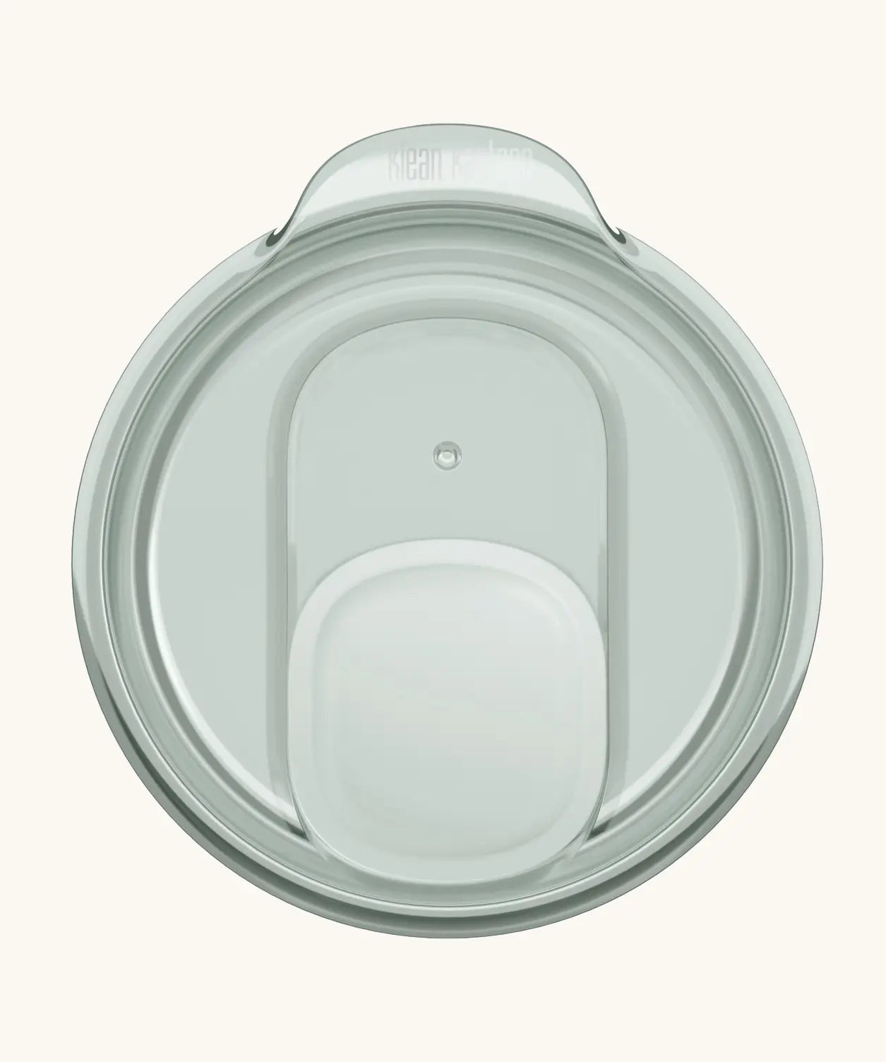 A large 90mm Klean Kanteen splash proof rise slide lid in dawn blue with the slider fully closed.