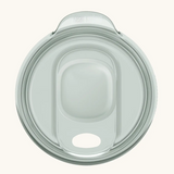 A small 78mm Klean Kanteen splash proof rise slide lid in dawn blue with the slider fully open revealing a drinking hole.