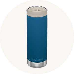 Klean Kanteen 16oz TKWide Cafe Stainless Steel Reusable and Leaproof Flask in corsair colourway to represent Klean Kanteen TK Wide Bottles at Babipur.
