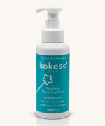 Kokoso protect foaming hand sanitiser original 500ml bottle available at Babipur. A white bottle with alcohol free foaming hand sanitiser. Features a push down dispenser.
